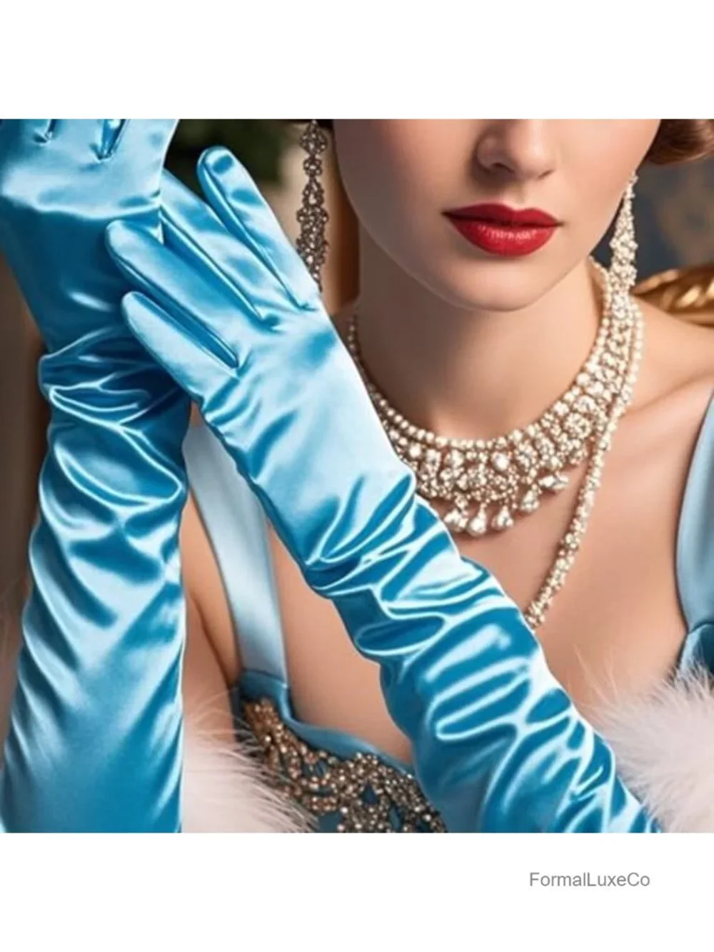 Silk Women Long Gloves Elbow Length Opera Wedding Costume